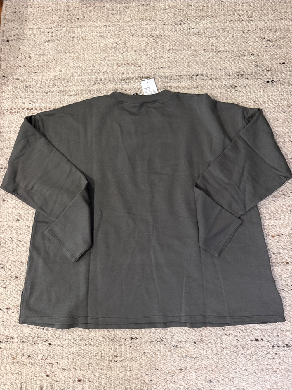 NWT Eileen Fisher Cozy Brushed Terry Hug High Crewneck Boxy Top- Medium - Picture 6 of 7